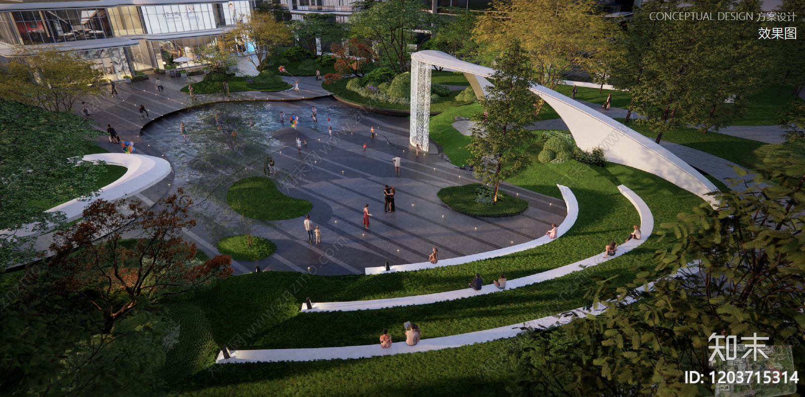 简约现代口袋公园景观下载【ID:1203715314】