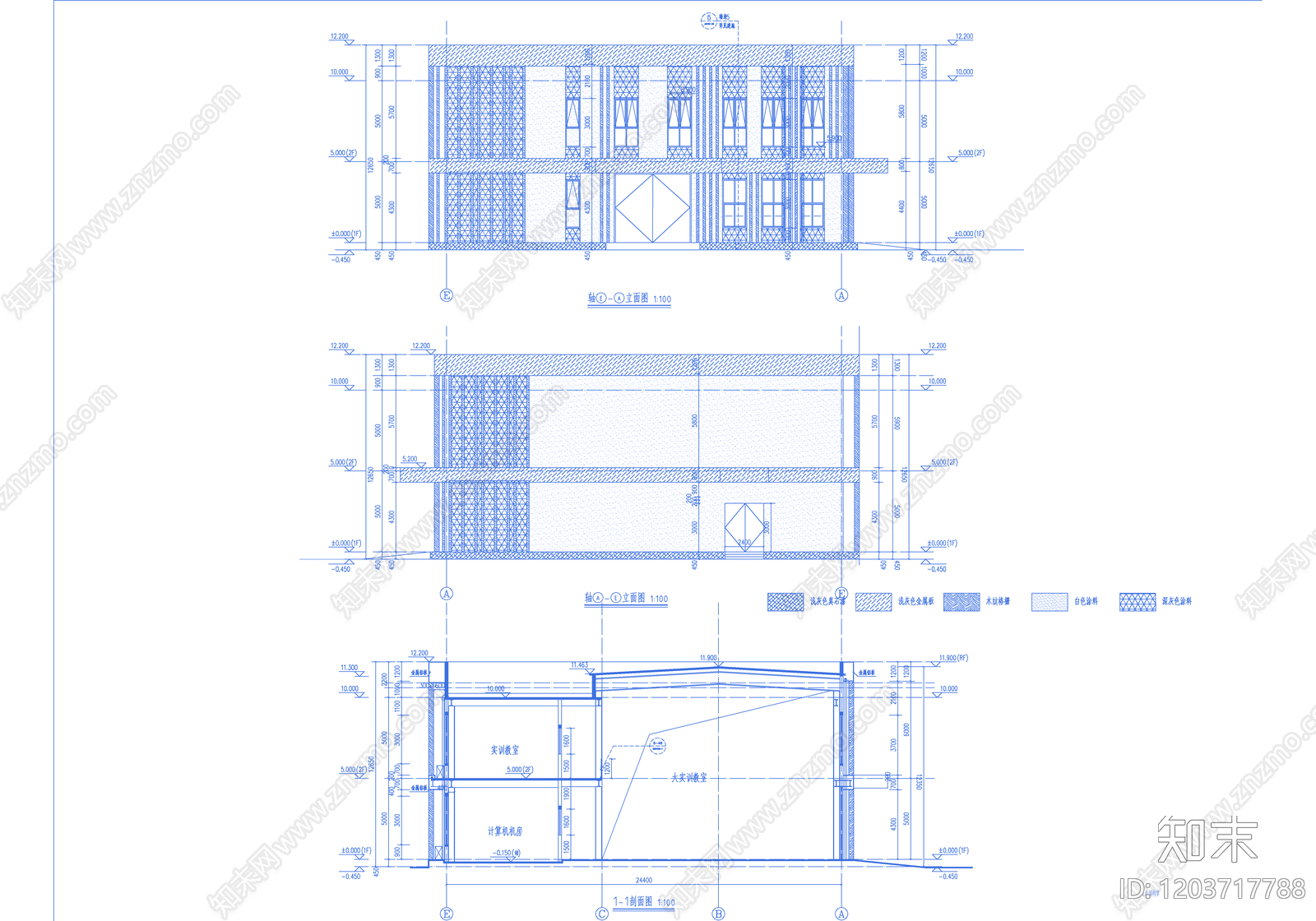 现代学校建筑施工图下载【ID:1203717788】