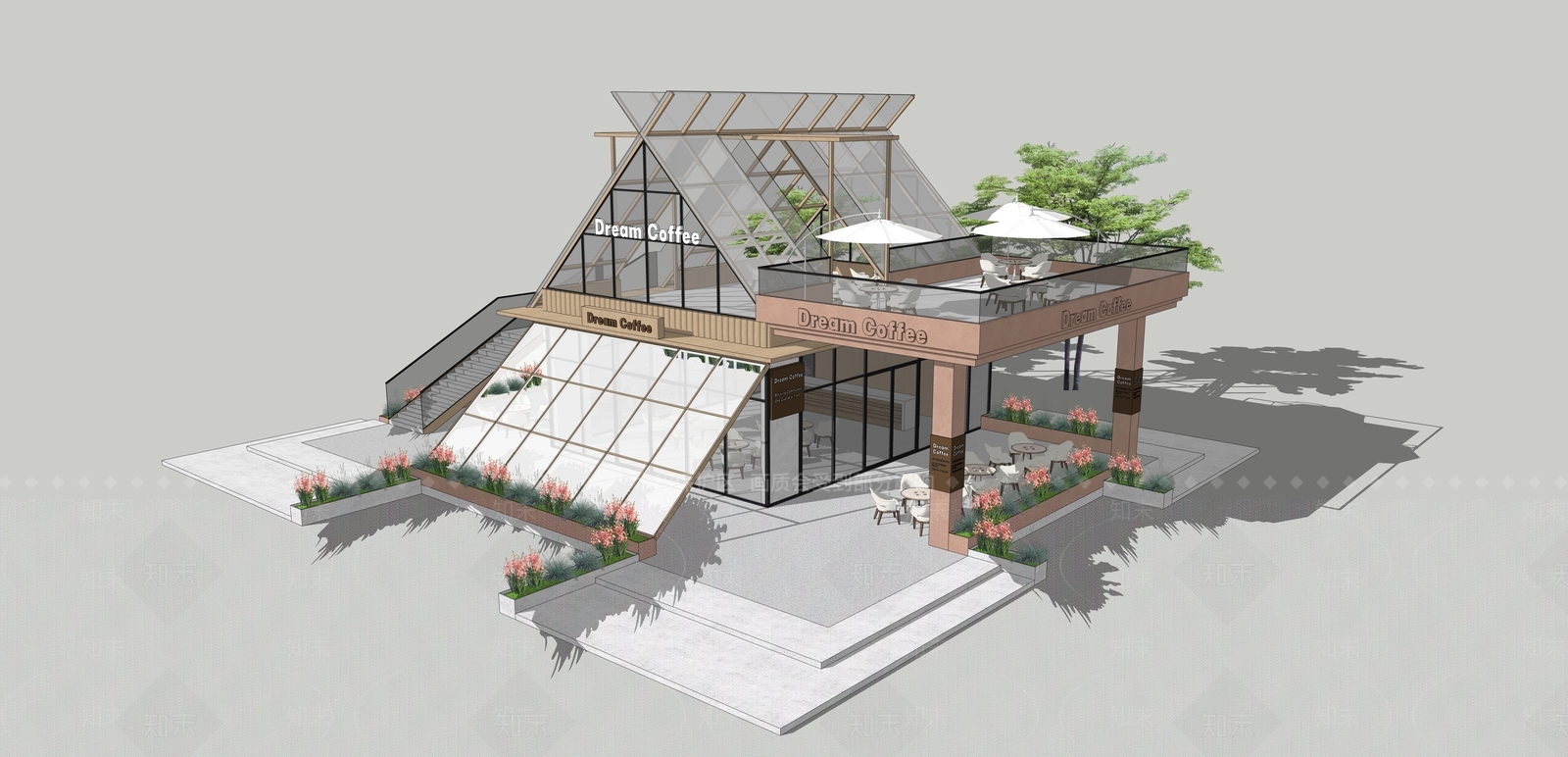 现代咖啡厅SU模型下载【ID:1203719799】