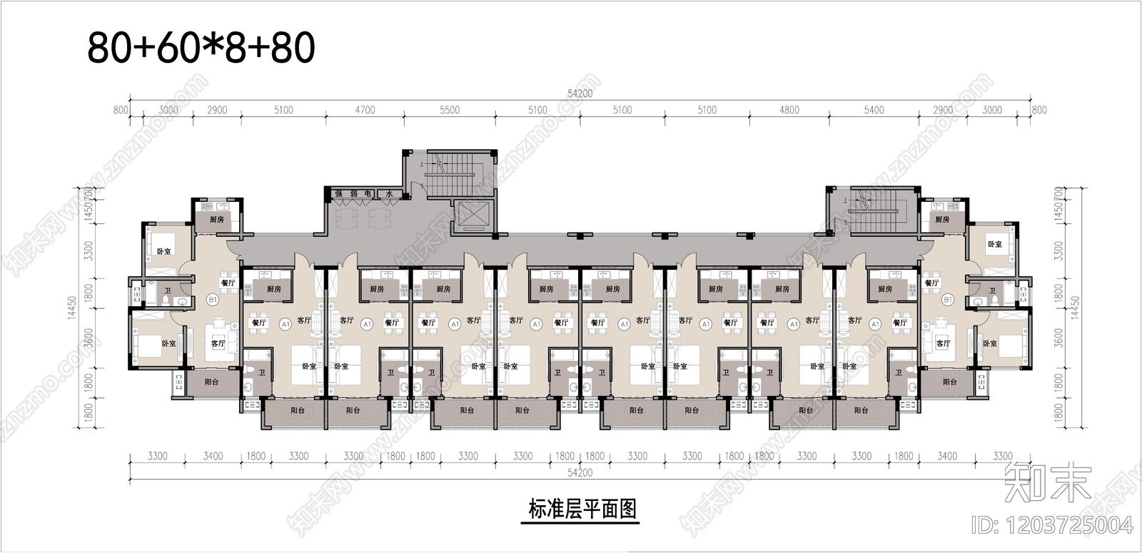 公寓建筑施工图下载【ID:1203725004】
