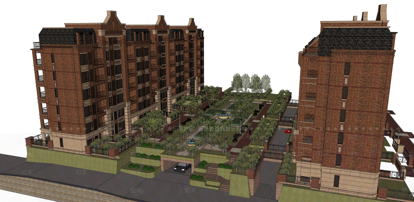 欧式多层住宅SU模型下载【ID:1203726135】