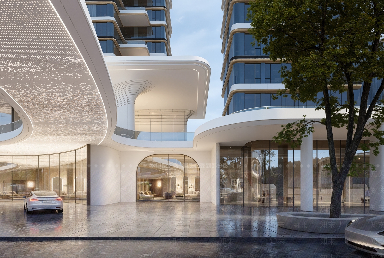 现代轻奢售楼处建筑SU模型下载【ID:1203725927】