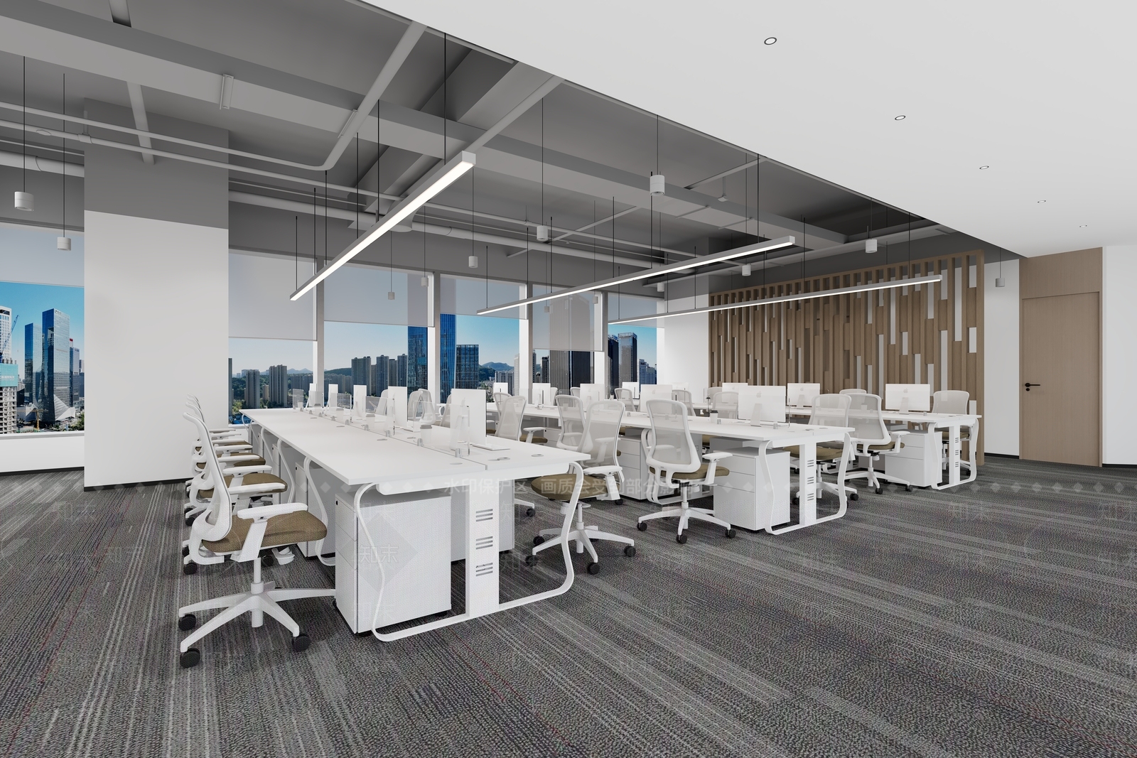 现代办公大厅3D模型下载【ID:1203726981】