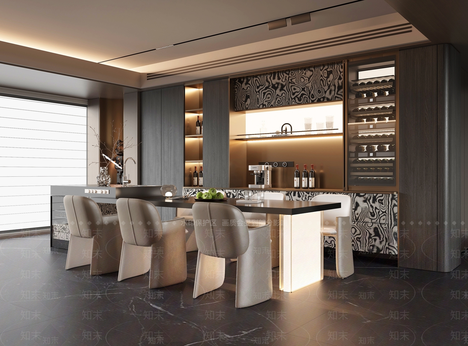 现代家居餐厅3D模型下载【ID:1203726990】