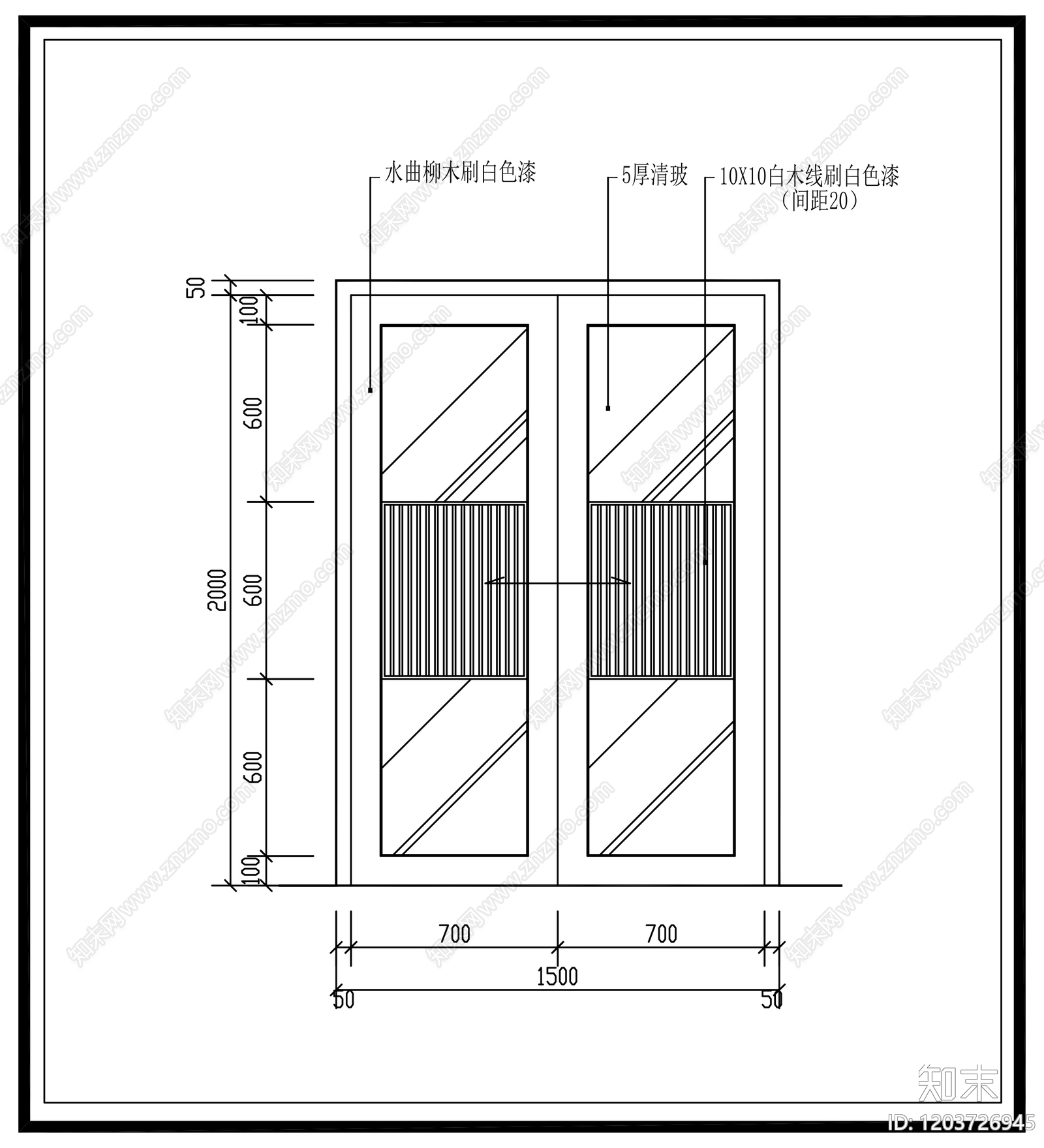 现代北欧门cad施工图下载【ID:1203726945】