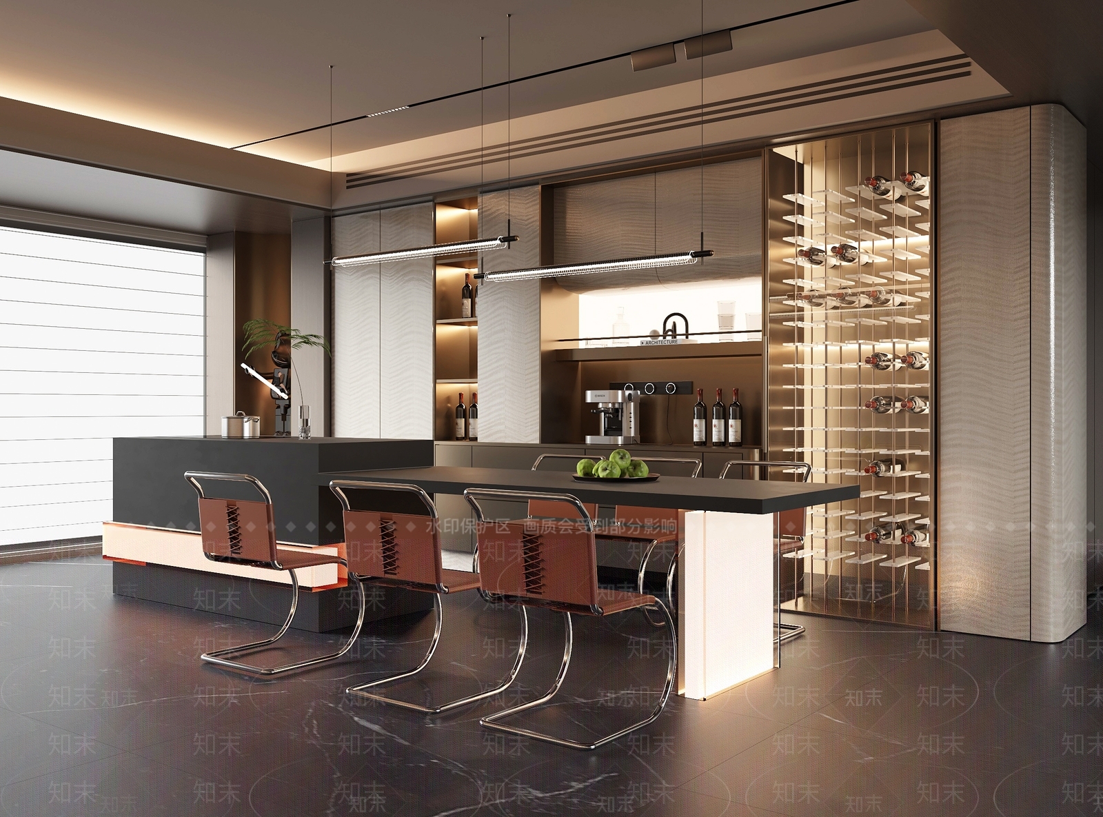 意式家居餐厅3D模型下载【ID:1203726994】