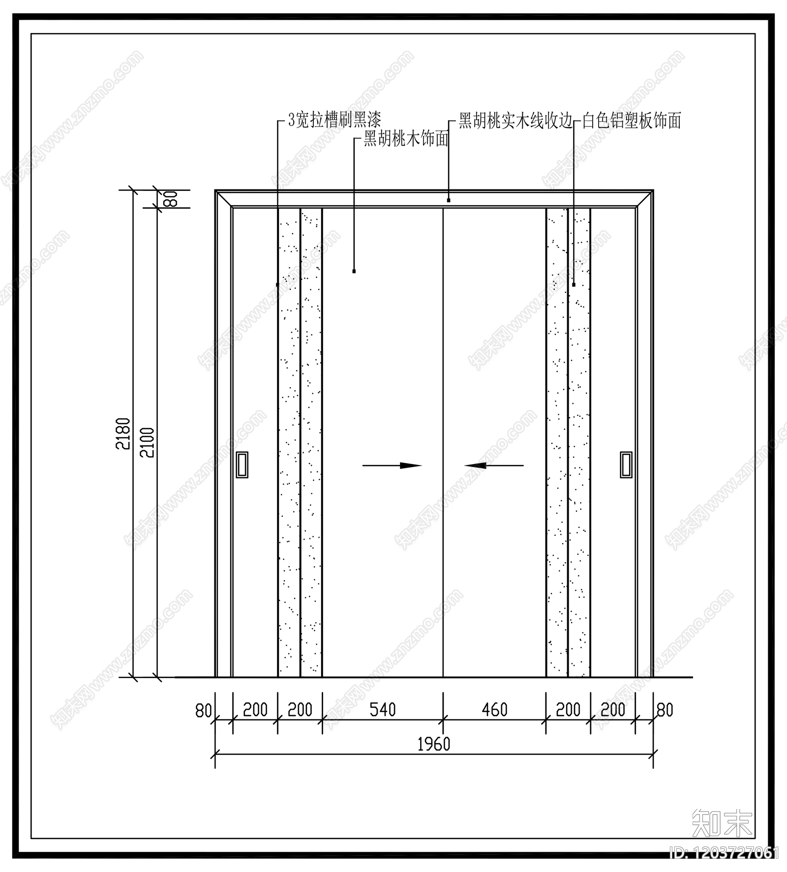 现代日式门cad施工图下载【ID:1203727061】