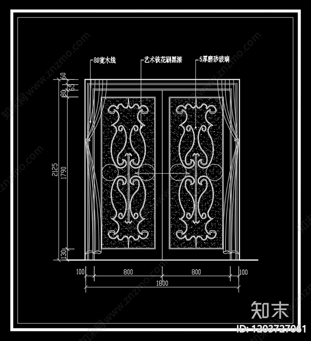现代日式门cad施工图下载【ID:1203727061】