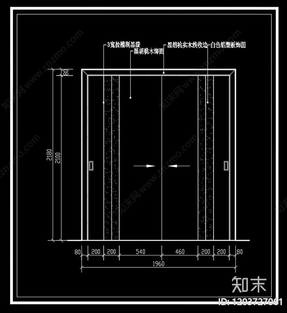 现代日式门cad施工图下载【ID:1203727061】