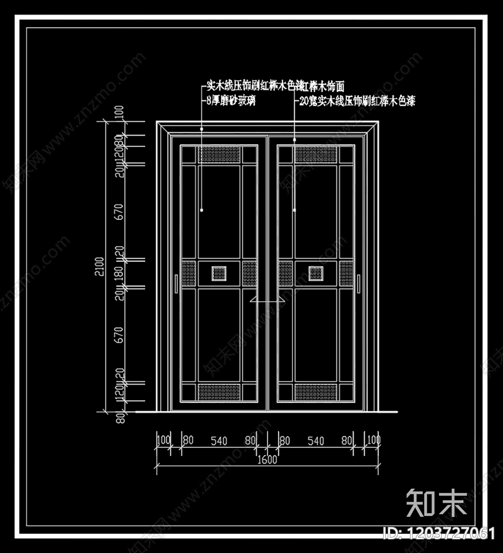 现代日式门cad施工图下载【ID:1203727061】
