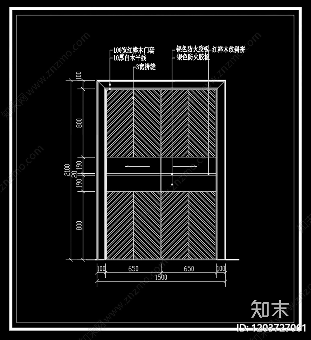 现代日式门cad施工图下载【ID:1203727061】