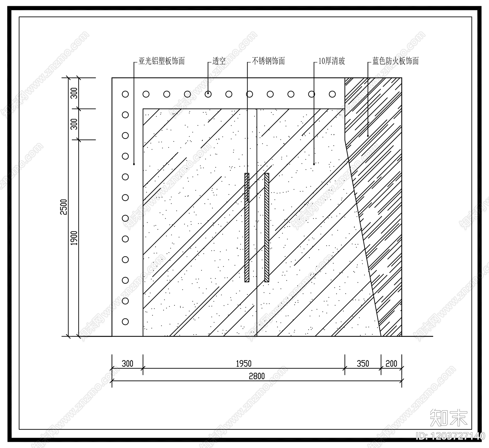现代轻奢门cad施工图下载【ID:1203727140】