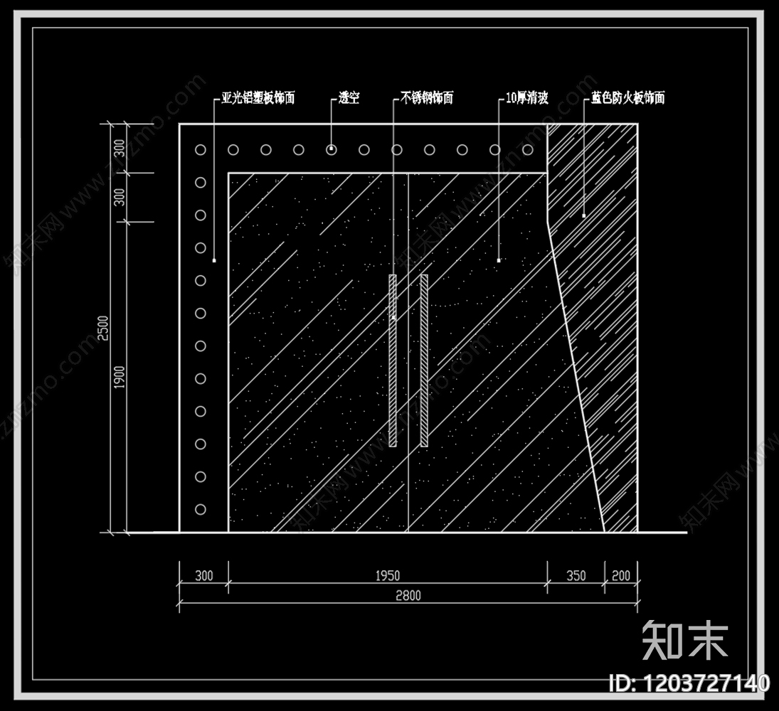 现代轻奢门cad施工图下载【ID:1203727140】
