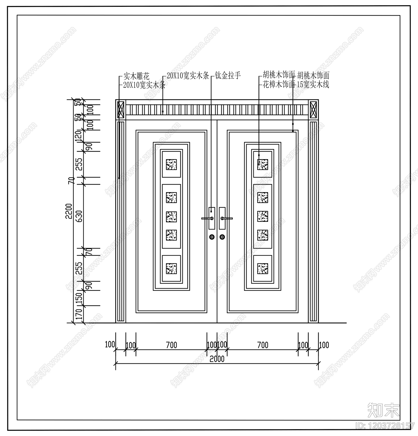 现代轻奢门cad施工图下载【ID:1203728157】