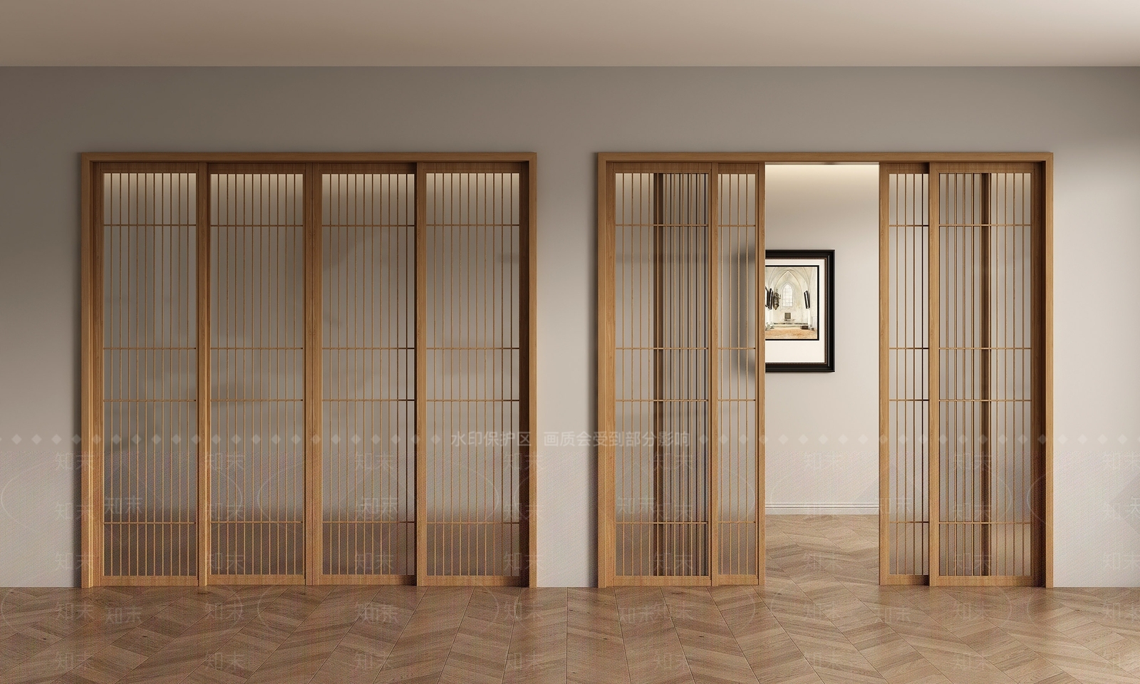 新中式中式推拉门3D模型下载【ID:1203728854】