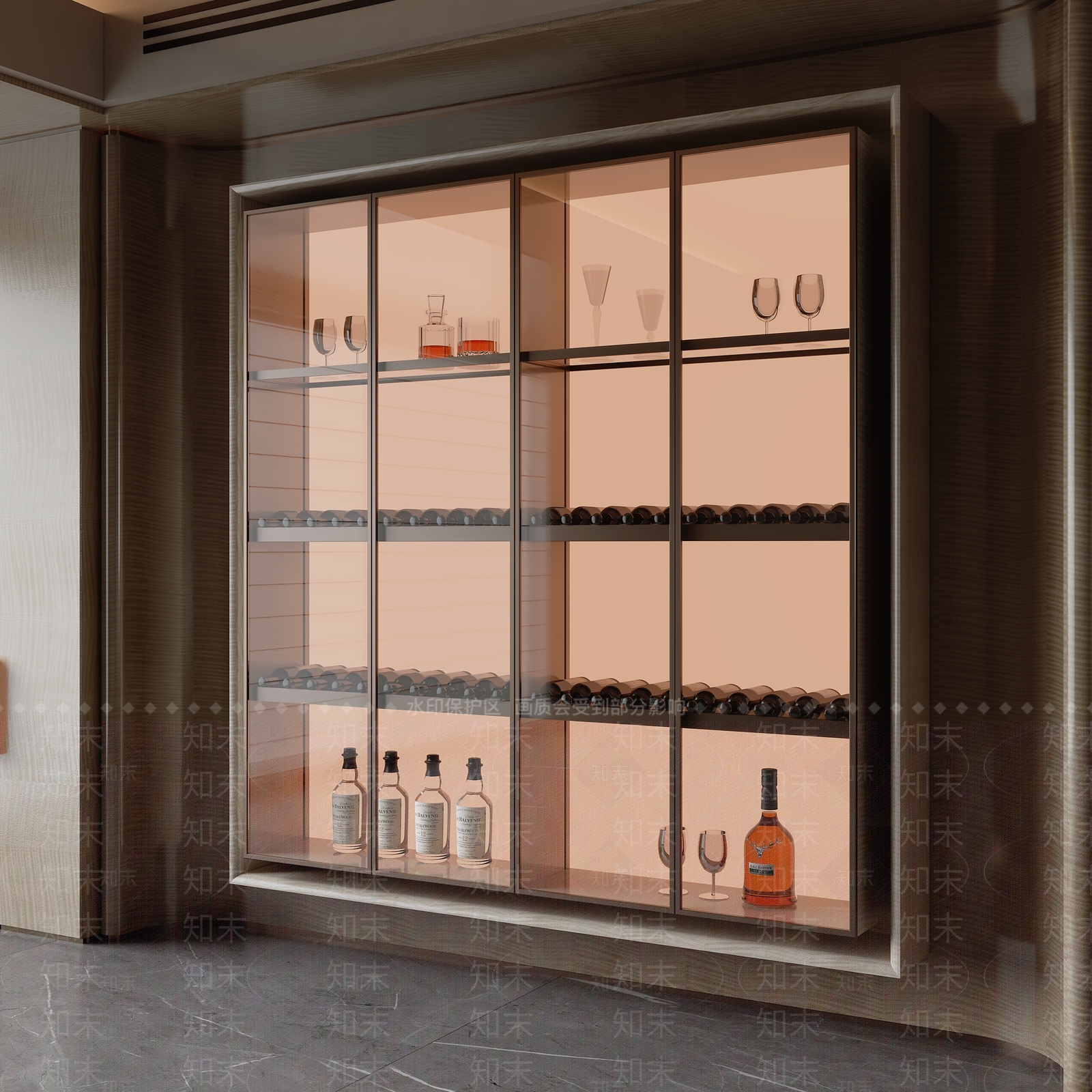 轻奢酒柜SU模型下载【ID:1203729986】