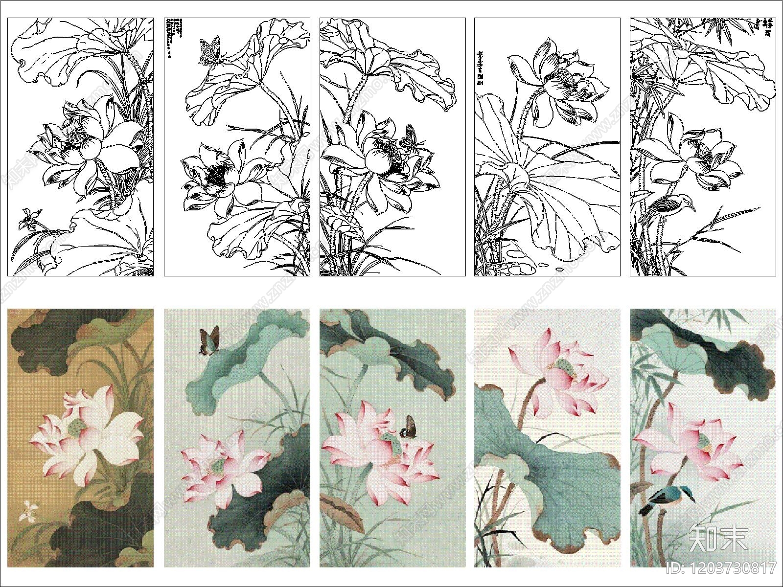 中式花施工图下载【ID:1203730817】