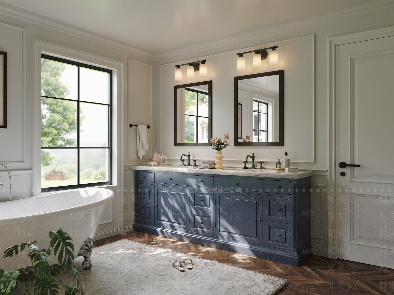 美式法式卫生间3D模型下载【ID:1203731401】