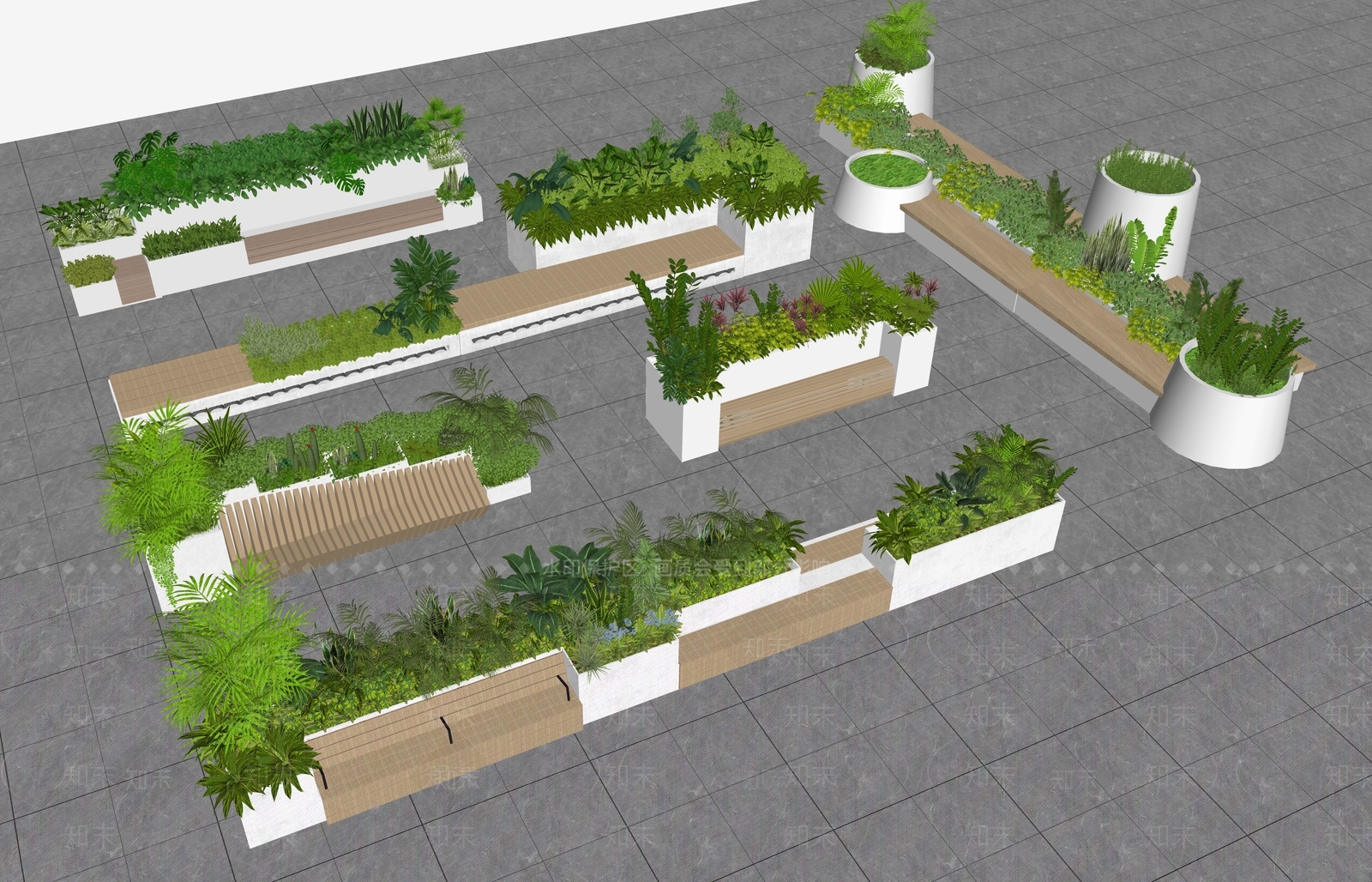 现代景观座椅SU模型下载【ID:1203731474】