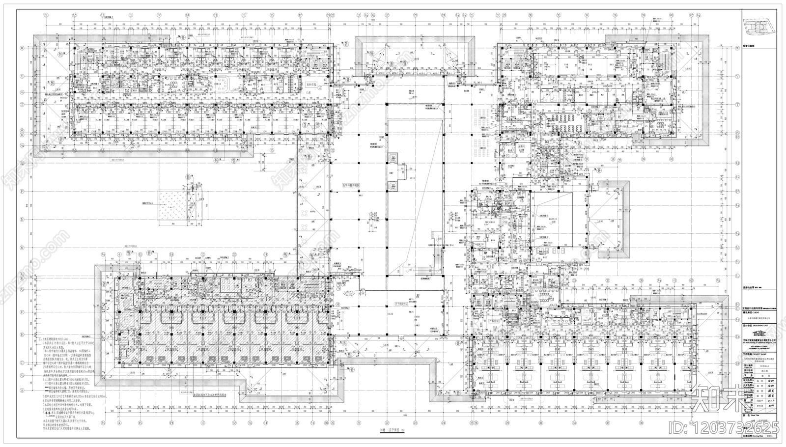 新中式医院建筑cad施工图下载【ID:1203732625】