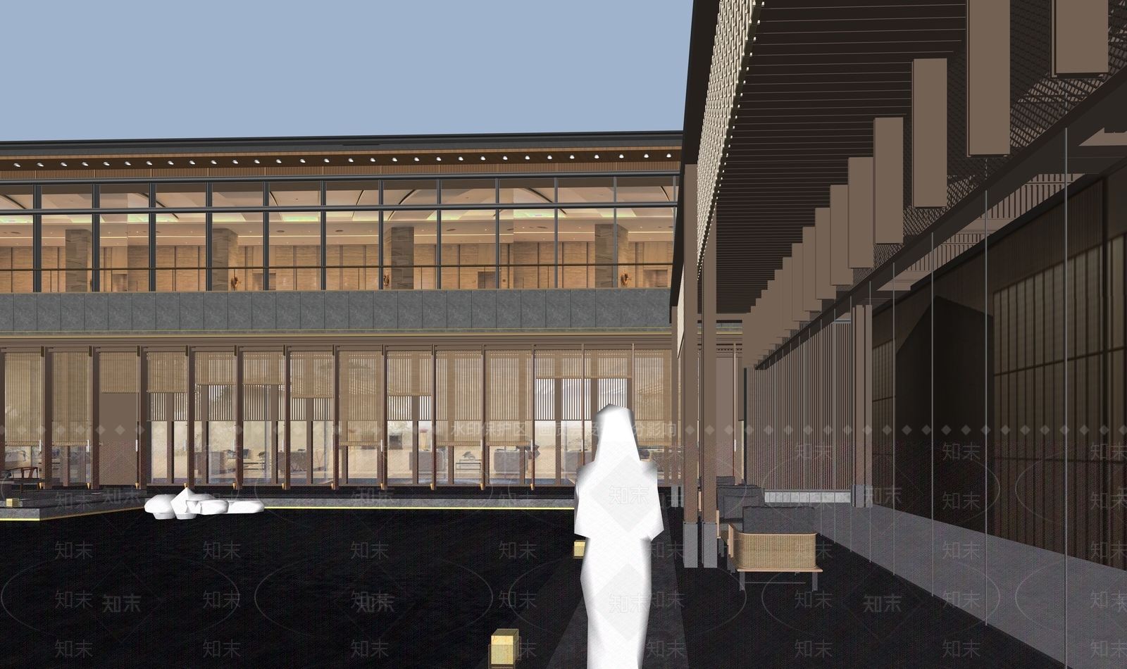新中式原木小公建SU模型下载【ID:1203759863】