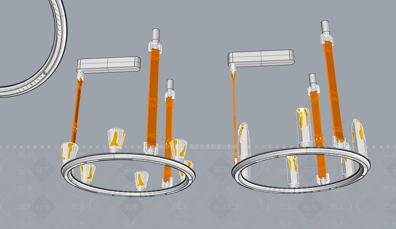 复古轻奢灯具组合SU模型下载【ID:1203733062】