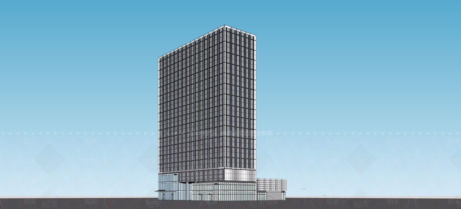 现代高层住宅SU模型下载【ID:1203733735】