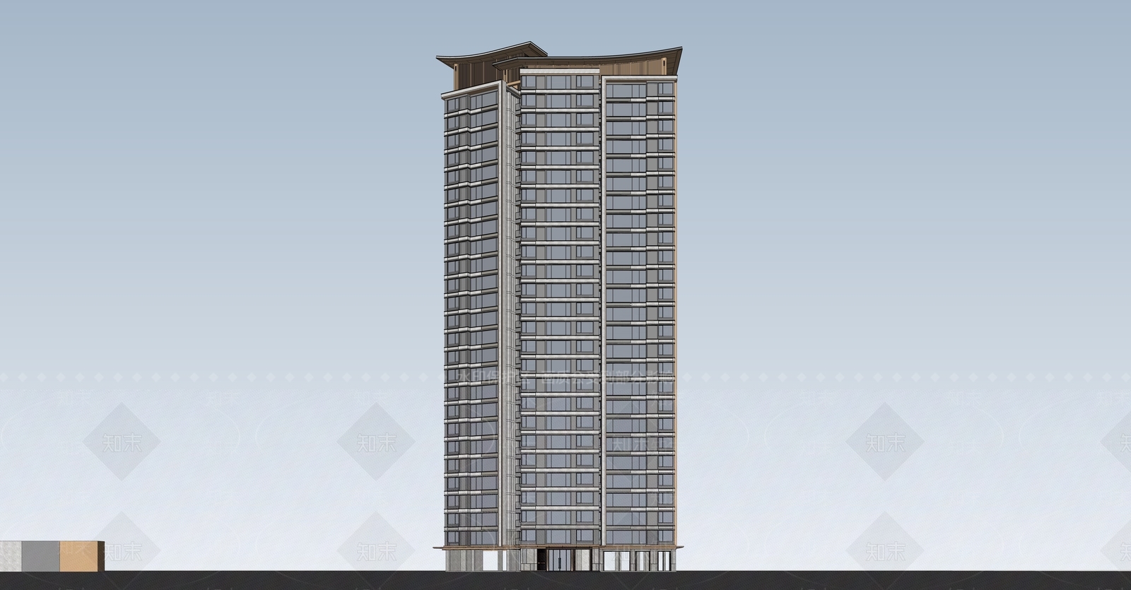 现代高层住宅SU模型下载【ID:1203737394】