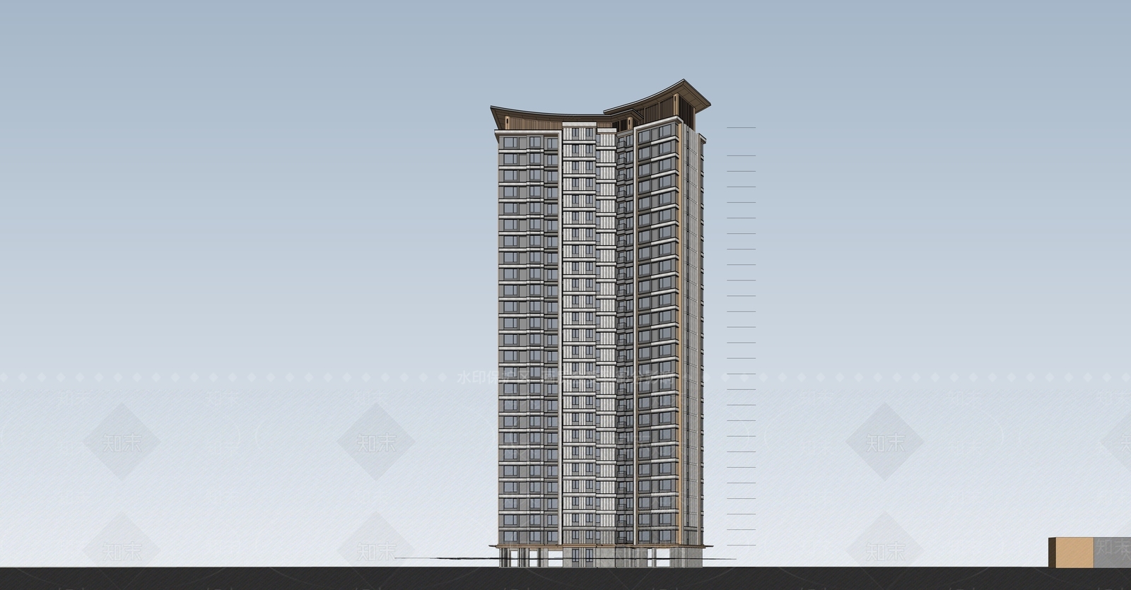 现代高层住宅SU模型下载【ID:1203737394】