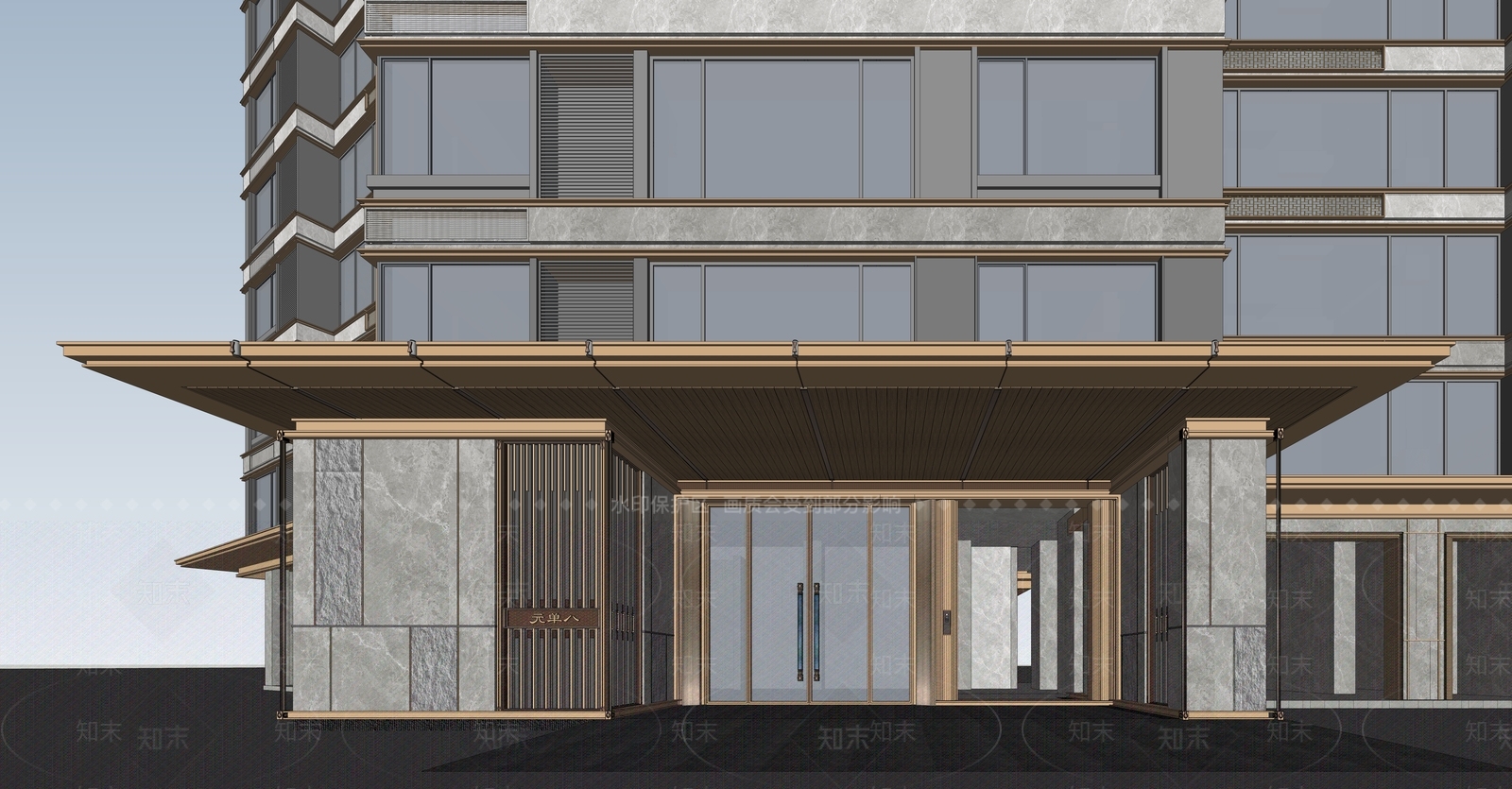 现代高层住宅SU模型下载【ID:1203737394】