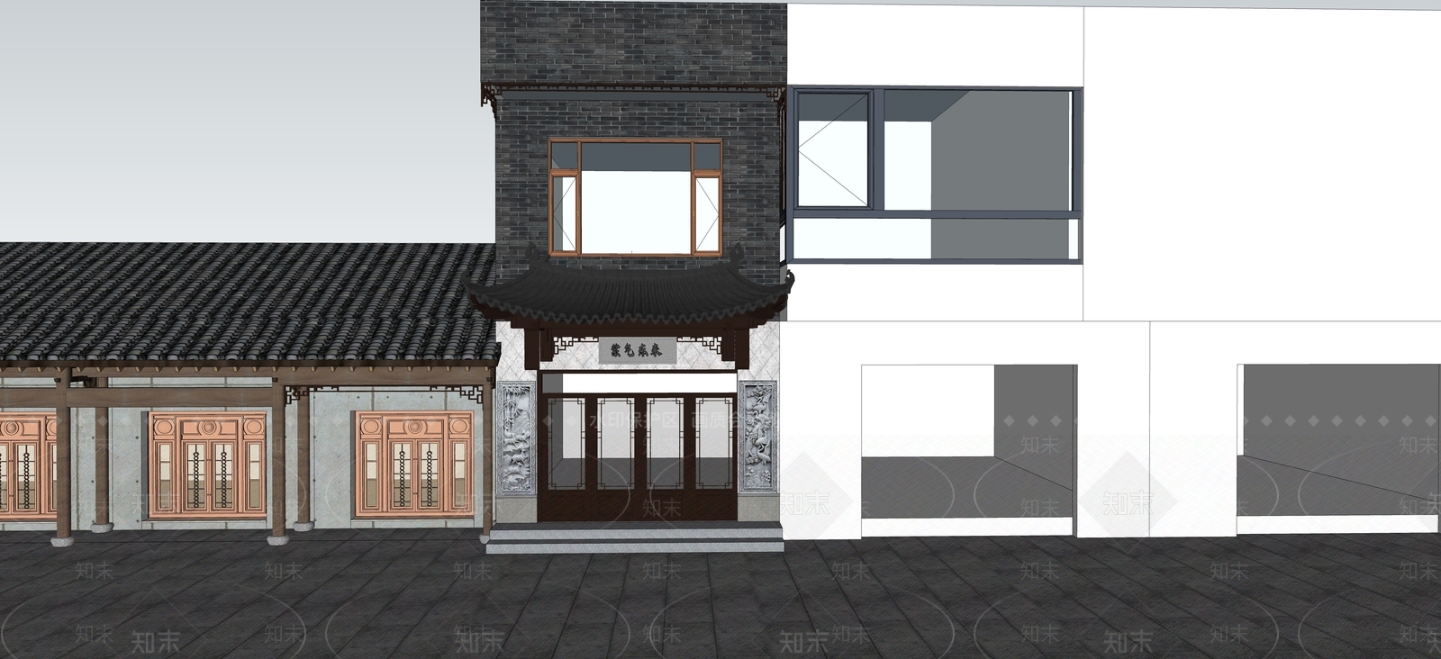 中式大门SU模型下载【ID:1203738966】