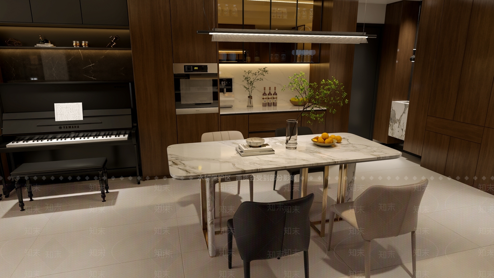 轻奢客餐厅3D模型下载【ID:1203740028】
