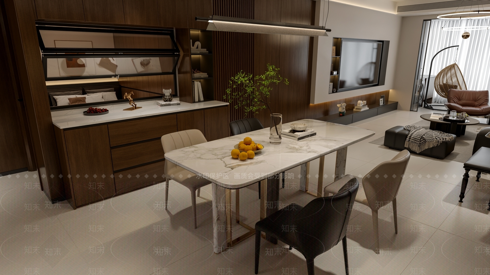 轻奢客餐厅3D模型下载【ID:1203740028】