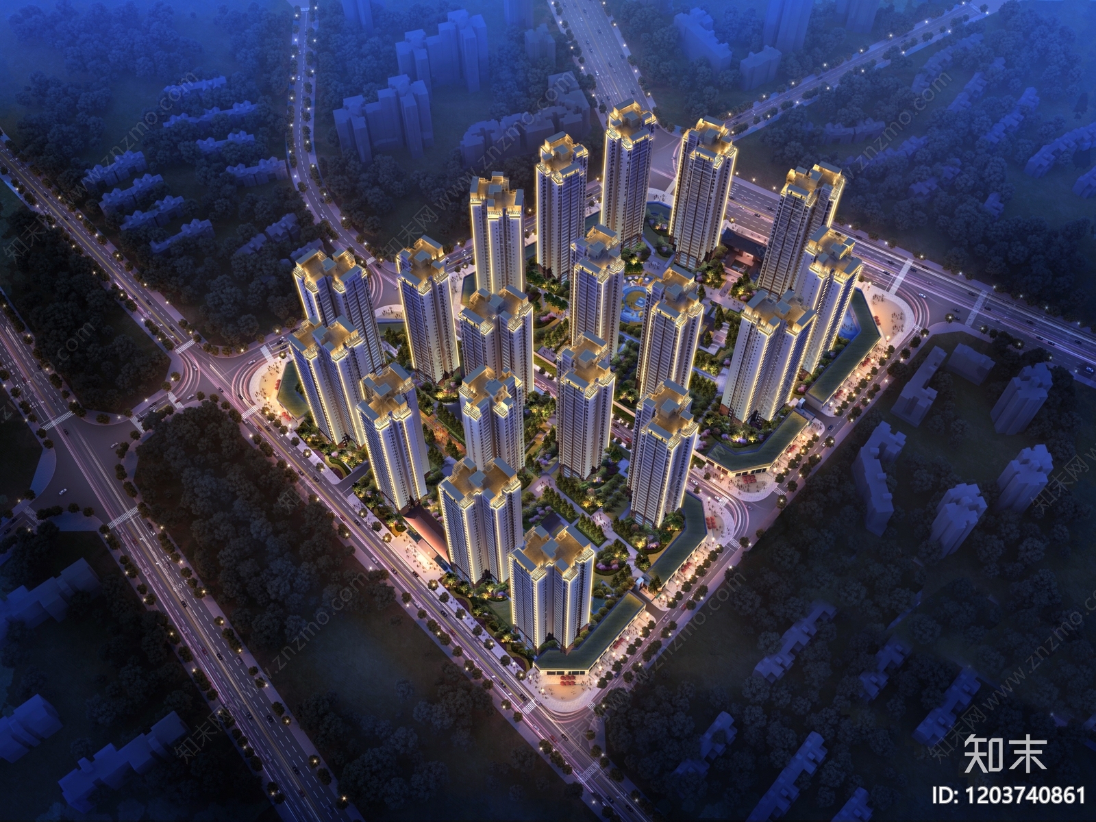 现代住宅项目效果图下载【ID:1203740861】