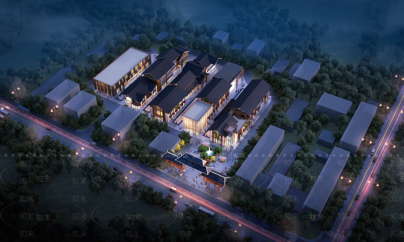 中式商业街3D模型下载【ID:1203741461】