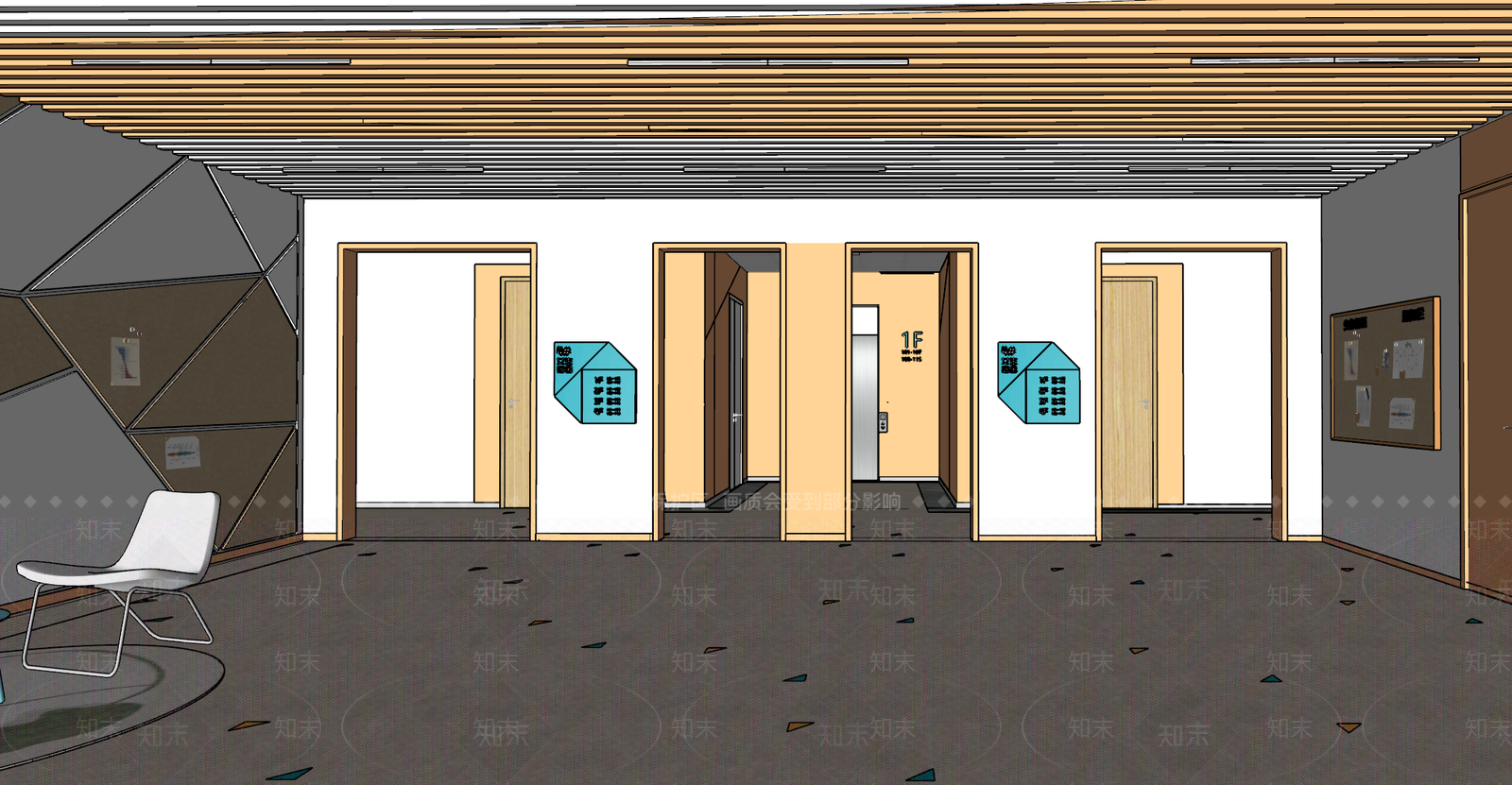 现代简约其他学校空间SU模型下载【ID:1203742458】