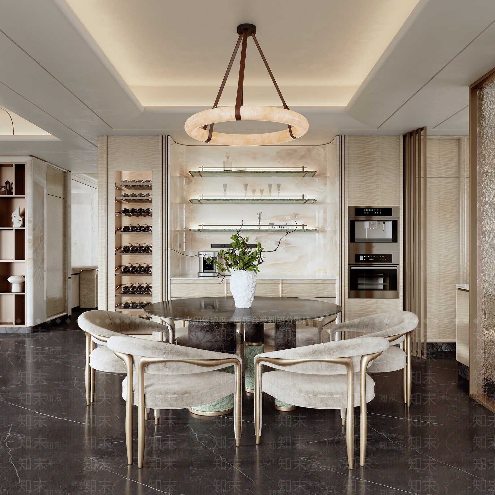 轻奢家居餐厅3D模型下载【ID:1203745205】