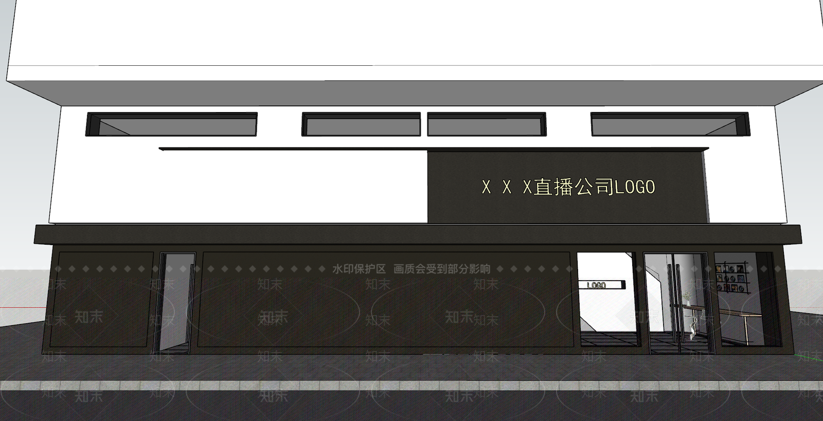 现代简约直播间SU模型下载【ID:1203745474】