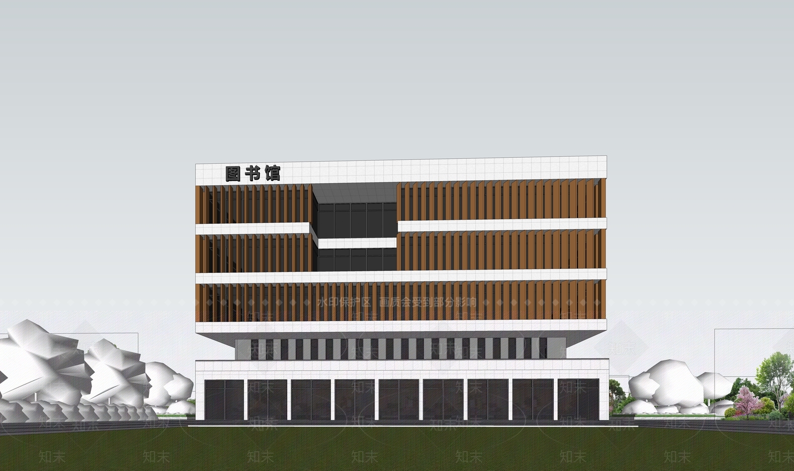 现代简约图书馆SU模型下载【ID:1203745910】
