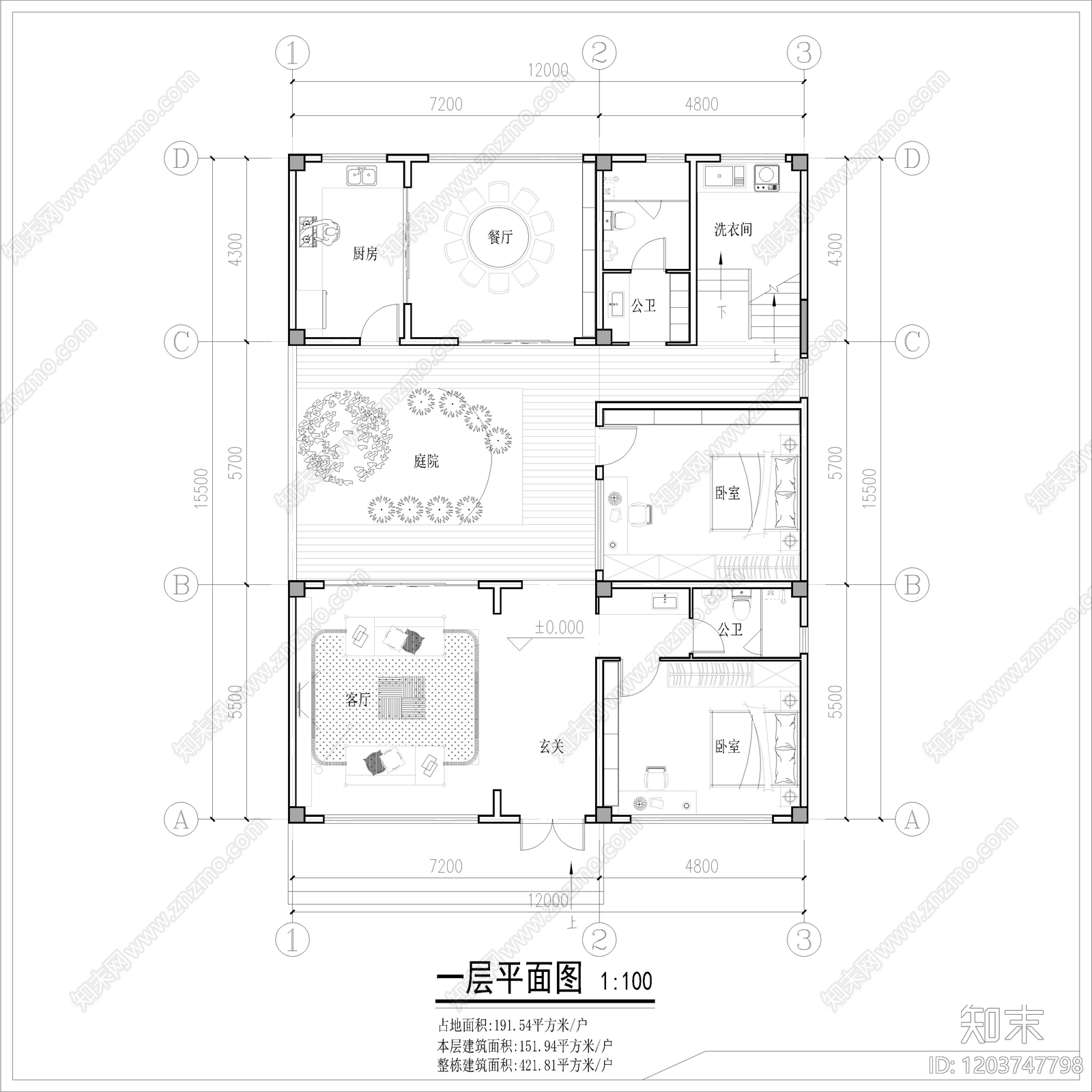 现代别墅建筑施工图下载【ID:1203747798】