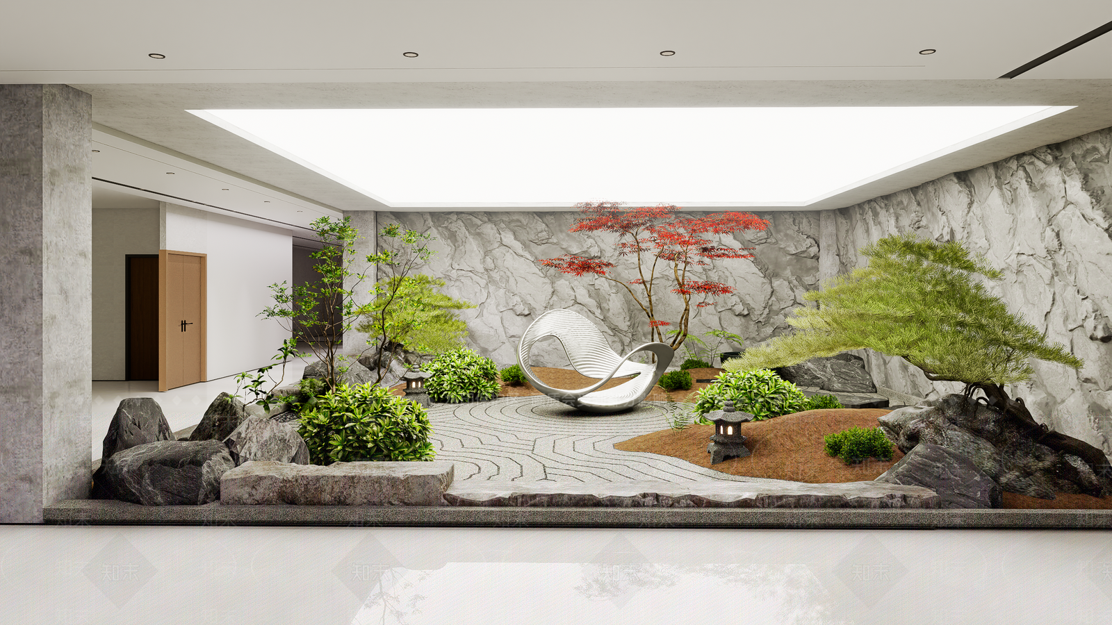 现代日式室内景观SU模型下载【ID:1203749111】