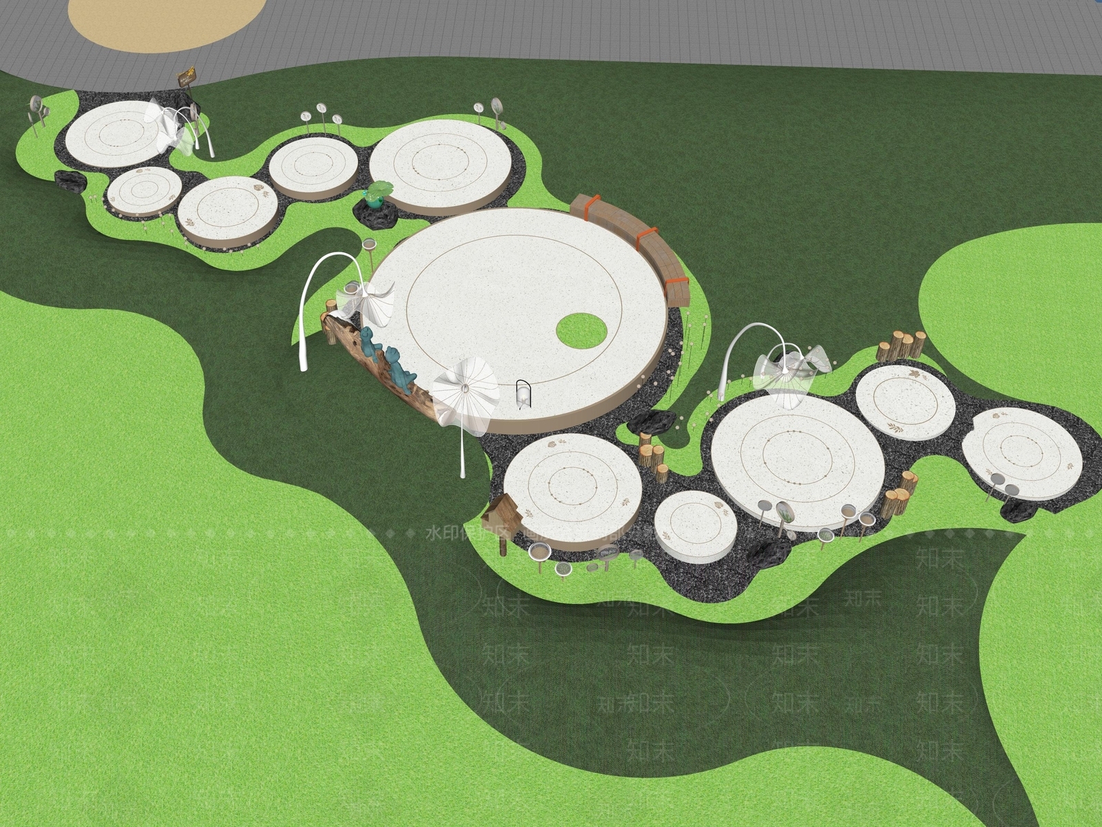 现代极简住宅区景观SU模型下载【ID:1203750071】