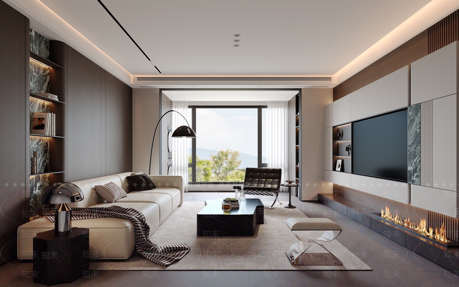 现代意式家居客厅3D模型下载【ID:1203750581】