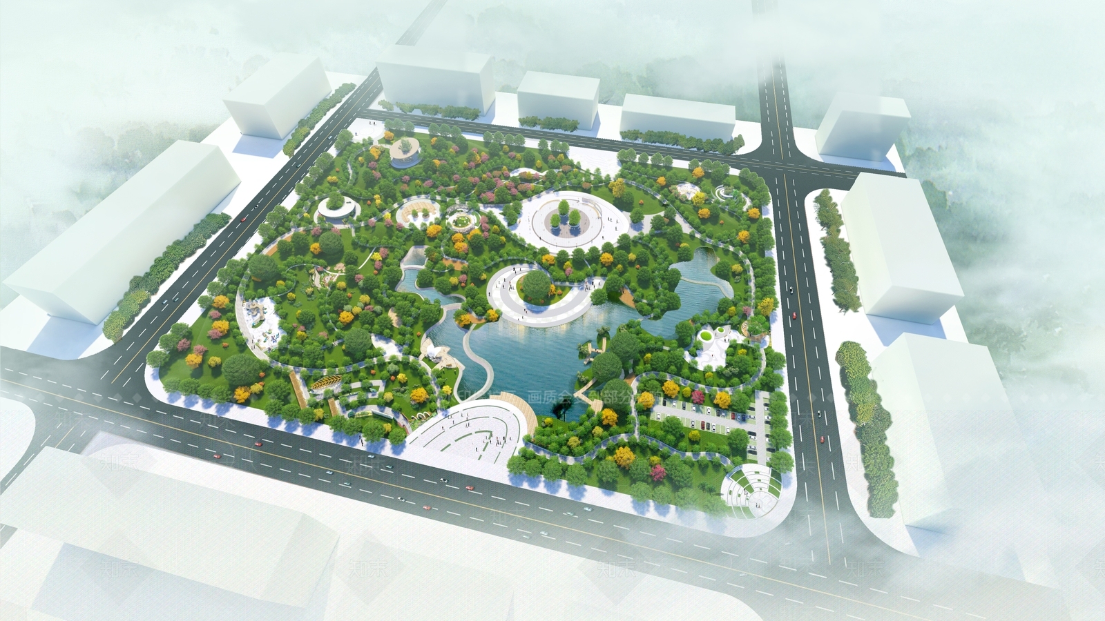 现代景观公园SU模型下载【ID:1203754189】