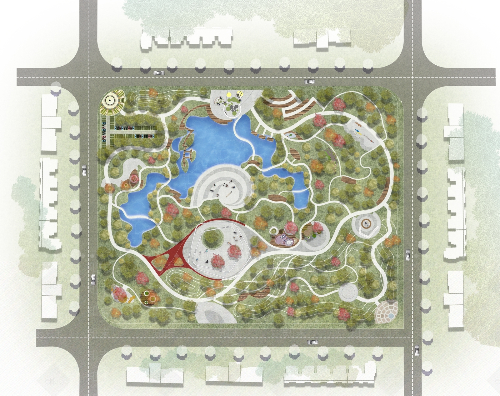 现代景观公园SU模型下载【ID:1203754189】