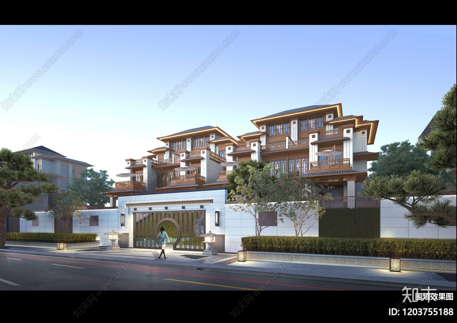 新中式别墅建筑下载【ID:1203755188】