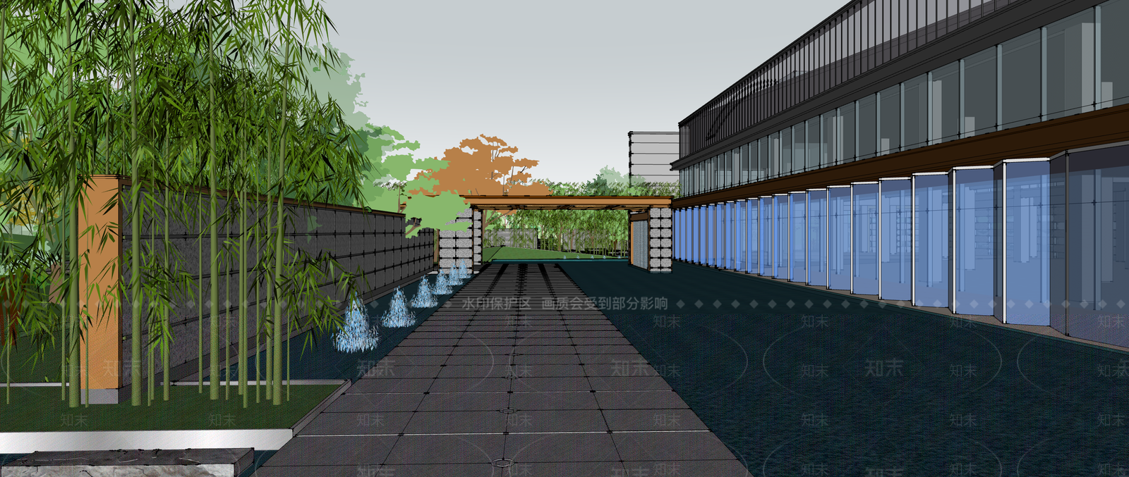 现代售楼处建筑SU模型下载【ID:1203755867】
