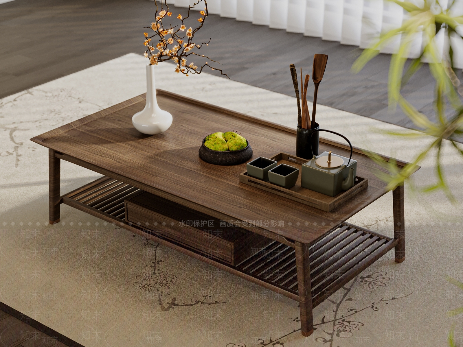 新中式中式茶几3D模型下载【ID:1203757029】