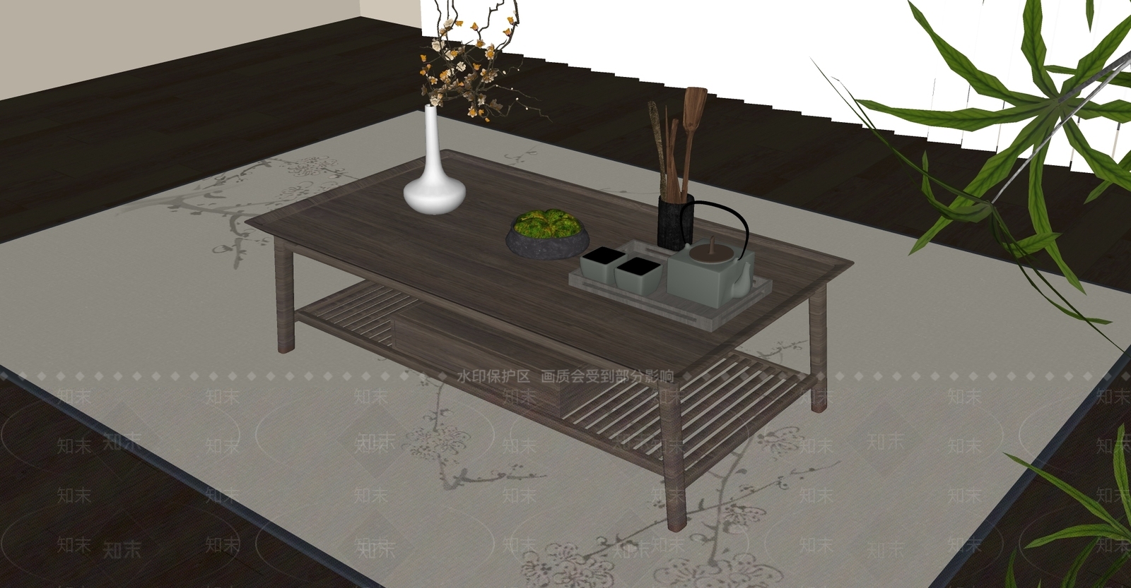 新中式中式茶几SU模型下载【ID:1203758221】