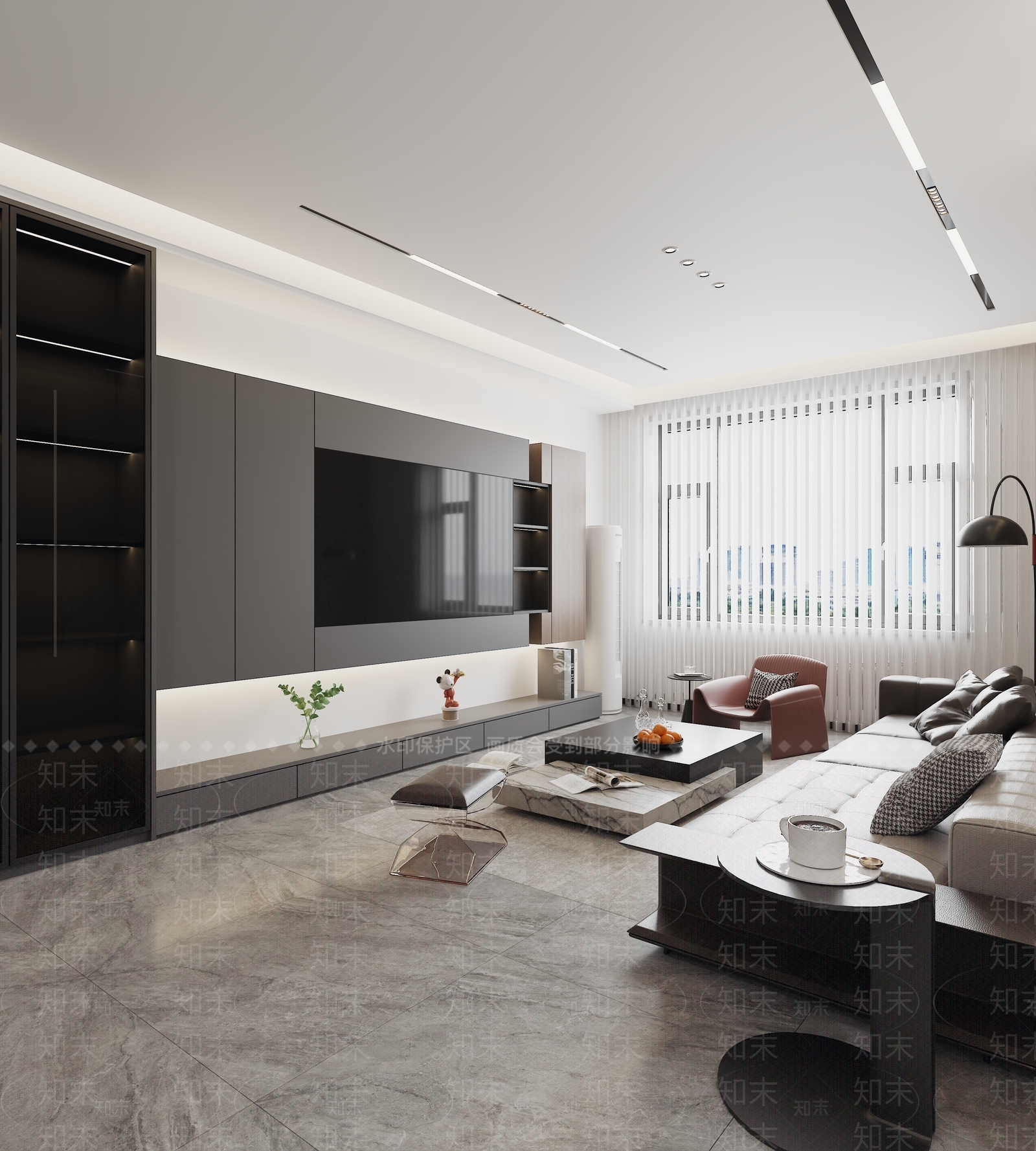 现代意式家居客厅3D模型下载【ID:1203758984】